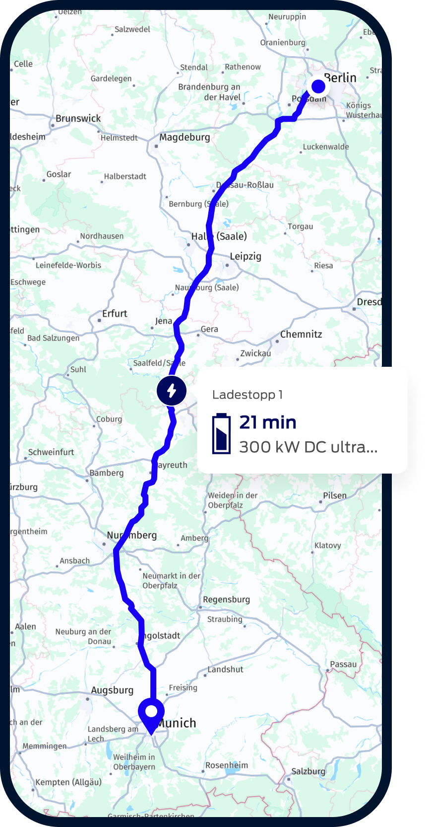 Phone with trip route